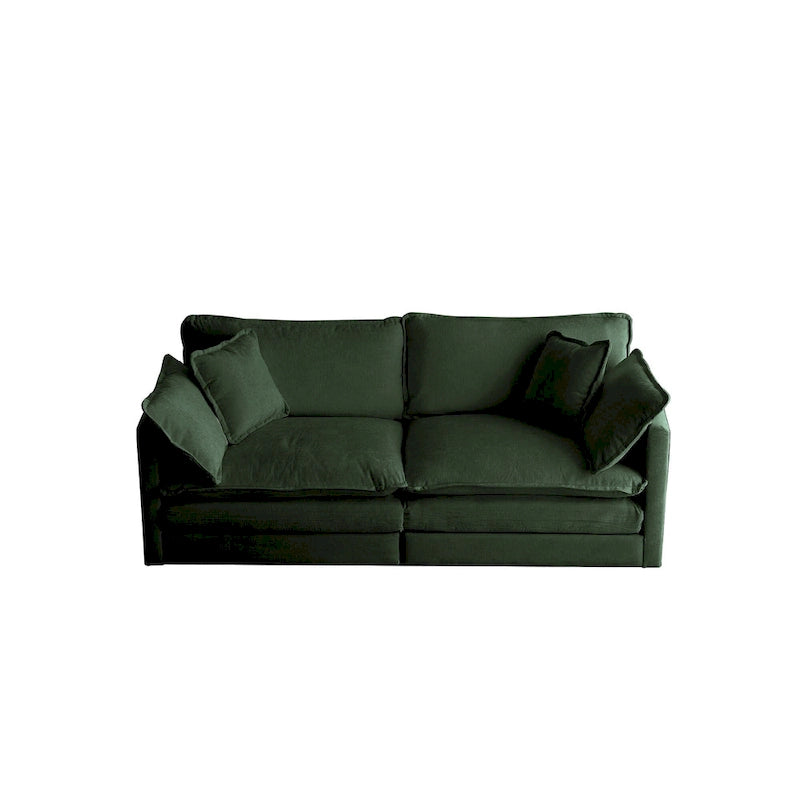 3 Piece Chenille Sofa Set with Arm Pillows and Toss Pillows, Include 2- Piece Armchairs and One 2-seat Sofa