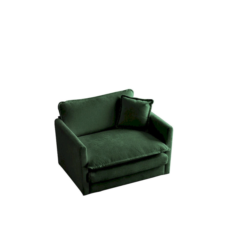 3 Piece Chenille Sofa Set with Arm Pillows and Toss Pillows, Include 2- Piece Armchairs and One 2-seat Sofa