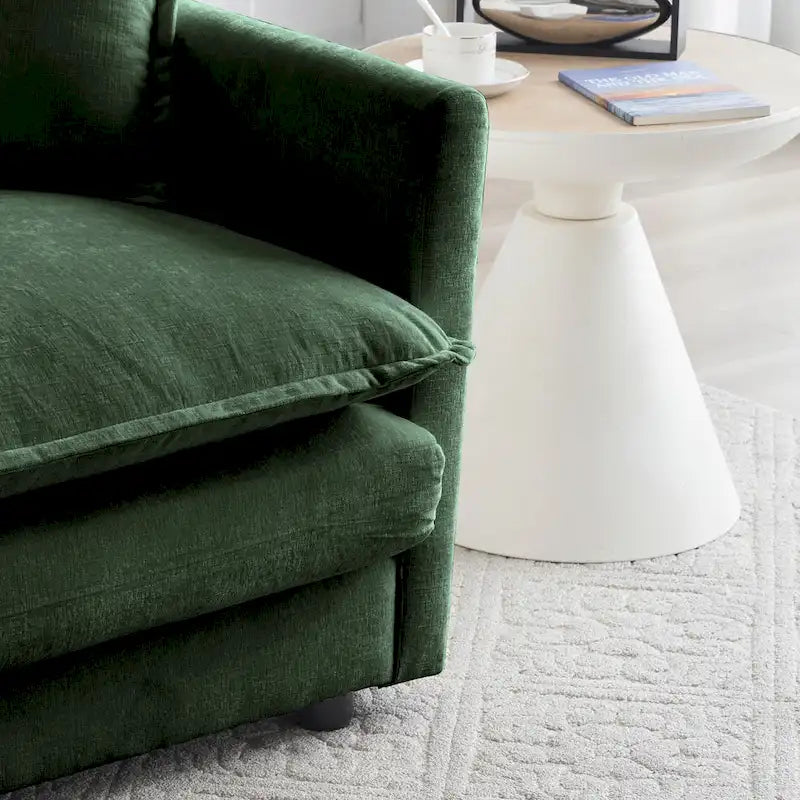 3 Piece Chenille Sofa Set with Arm Pillows and Toss Pillows, Include 2- Piece Armchairs and One 2-seat Sofa