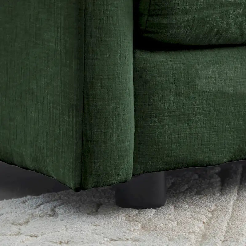 3 Piece Chenille Sofa Set with Arm Pillows and Toss Pillows, Include 2- Piece Armchairs and One 2-seat Sofa