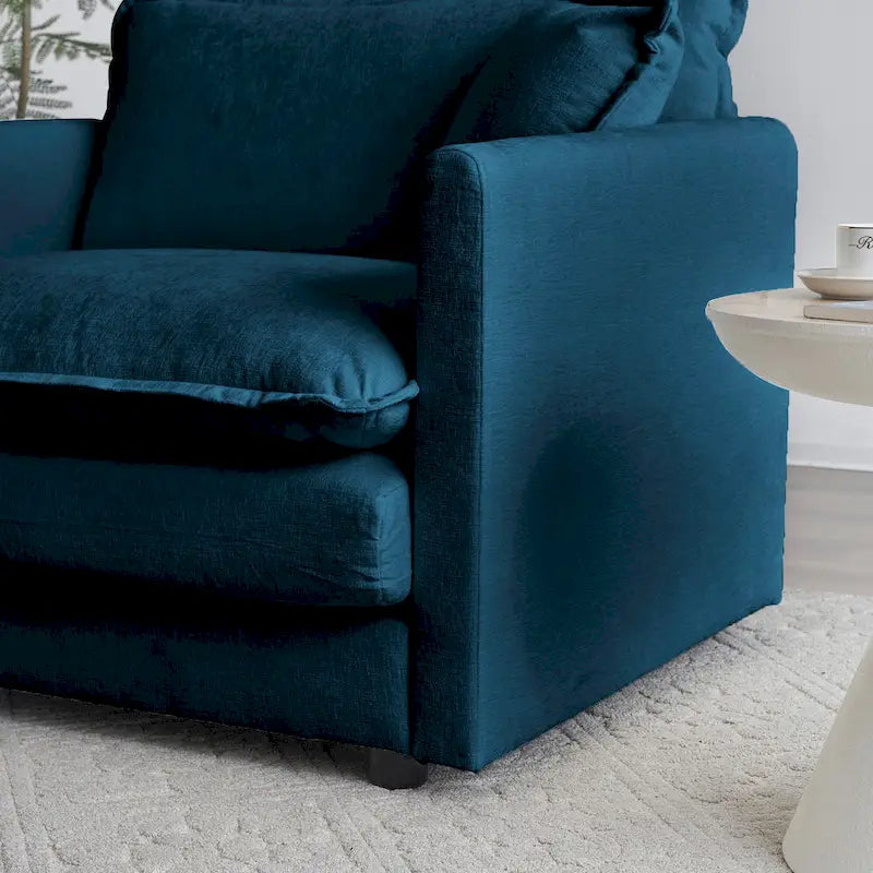 3 Piece Chenille Sofa Set with Arm Pillows and Toss Pillows, Include 2- Piece Armchairs and One 2-seat Sofa