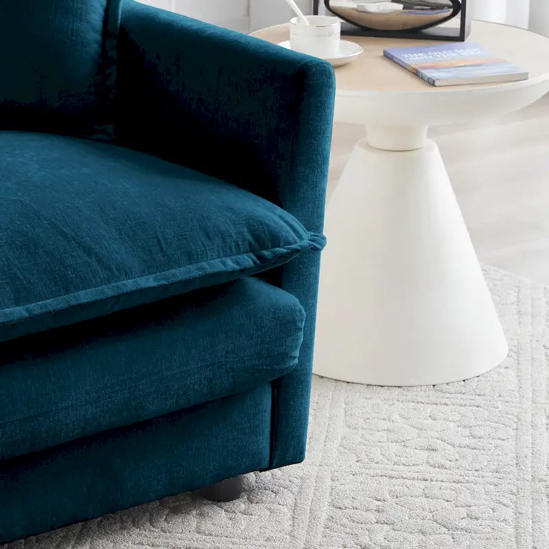 3 Piece Chenille Sofa Set with Arm Pillows and Toss Pillows, Include 2- Piece Armchairs and One 2-seat Sofa