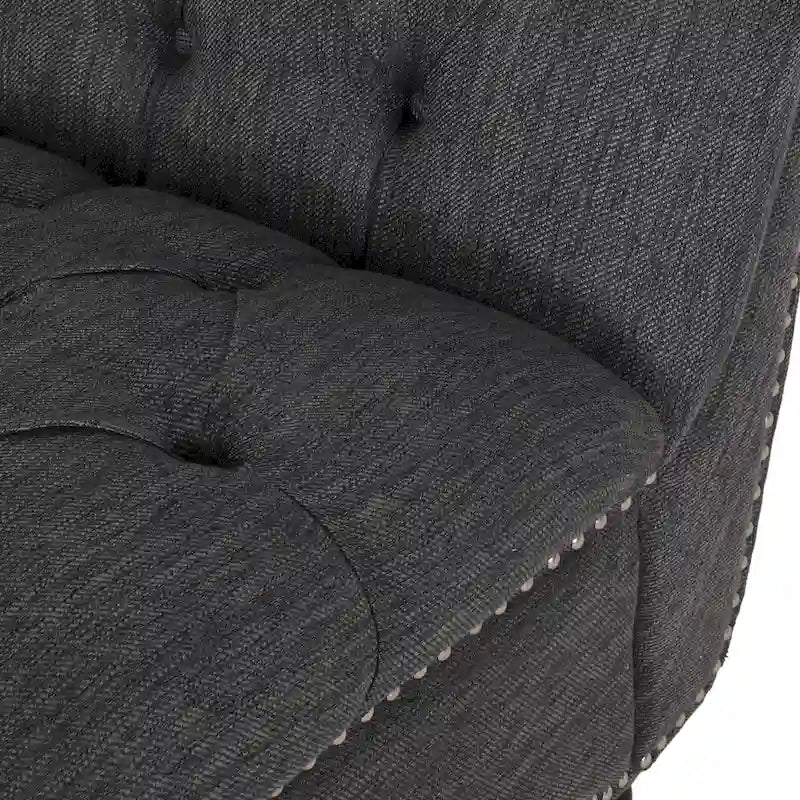 64.25 Button Tufted Chaise Lounge Chair with Birch Legs
