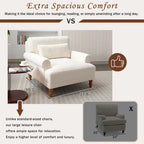 White 37.8 Velvet Accent Chair with Lumbar Support