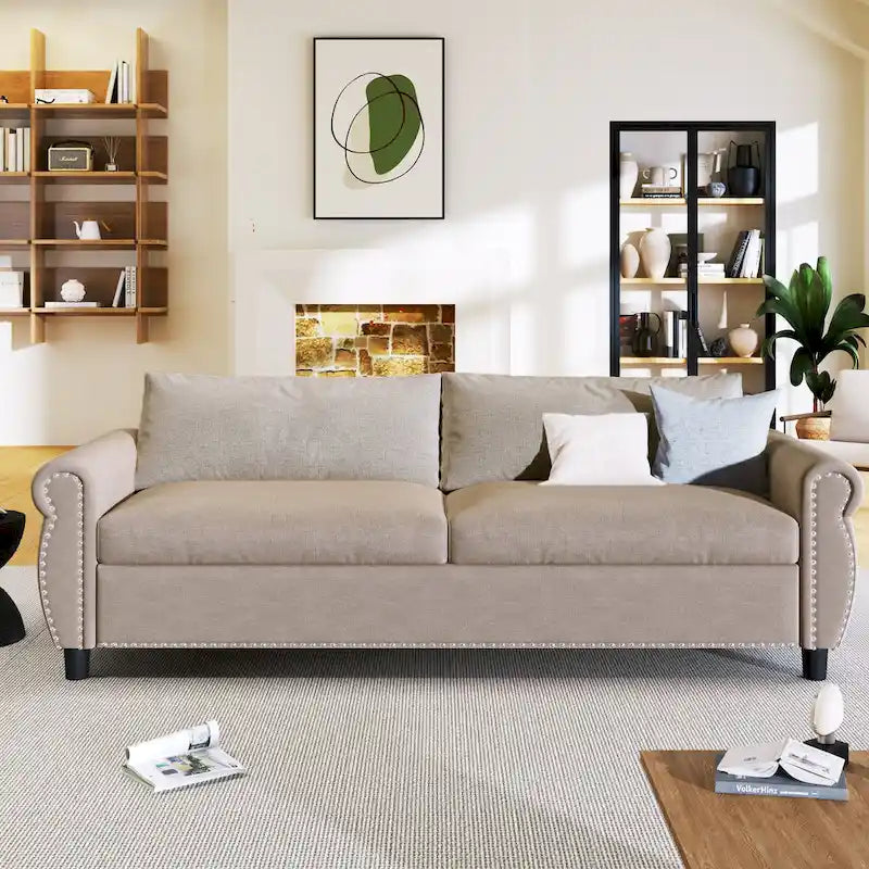 80.7 Pull-Out Sleeper Sofa Bed with Foam Mattress