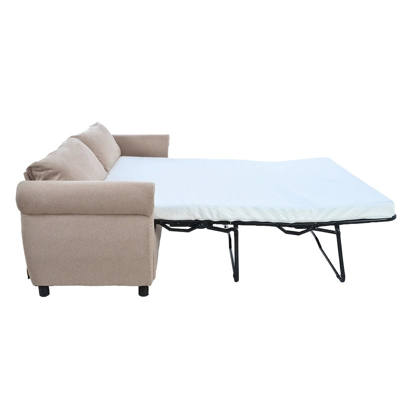 80.7 Pull-Out Sleeper Sofa Bed with Foam Mattress