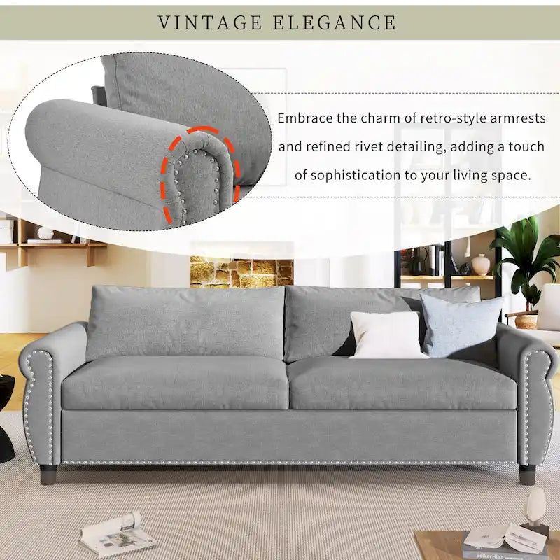 80.7 Pull-Out Sleeper Sofa Bed with Foam Mattress