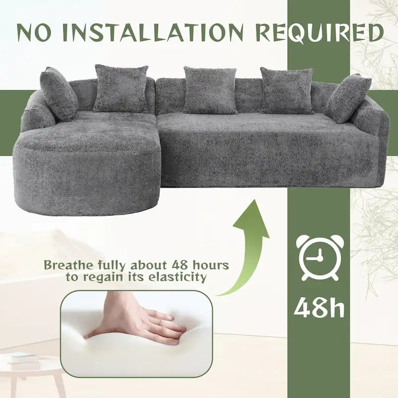 99.21W L-Shape Boucle Sofa 3 Seater