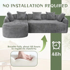 99.21W L-Shape Boucle Sofa 3 Seater