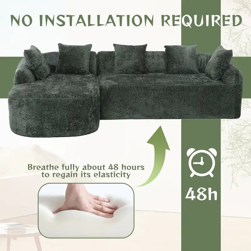 99.21W L-Shape Boucle Sofa 3 Seater