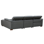 Wall-Hugger Reclining Sofa Modern Electric Control Genuine Leather L Shaped Couch, Seating Furniture with USB Port