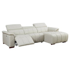 Wall-Hugger Reclining Sofa Modern Electric Control Genuine Leather L Shaped Couch, Seating Furniture with USB Port