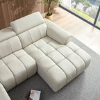 Wall-Hugger Reclining Sofa Modern Electric Control Genuine Leather L Shaped Couch, Seating Furniture with USB Port