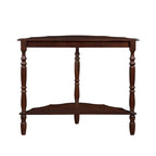 42 Retro Circular Curved Half-Moon Console Table with Cloud Design Top and Open Shelf Solid Wood Frame and Legs