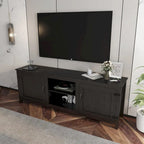 Black 70.08 TV Stand with Doors & Open Compartments for 60 TVs