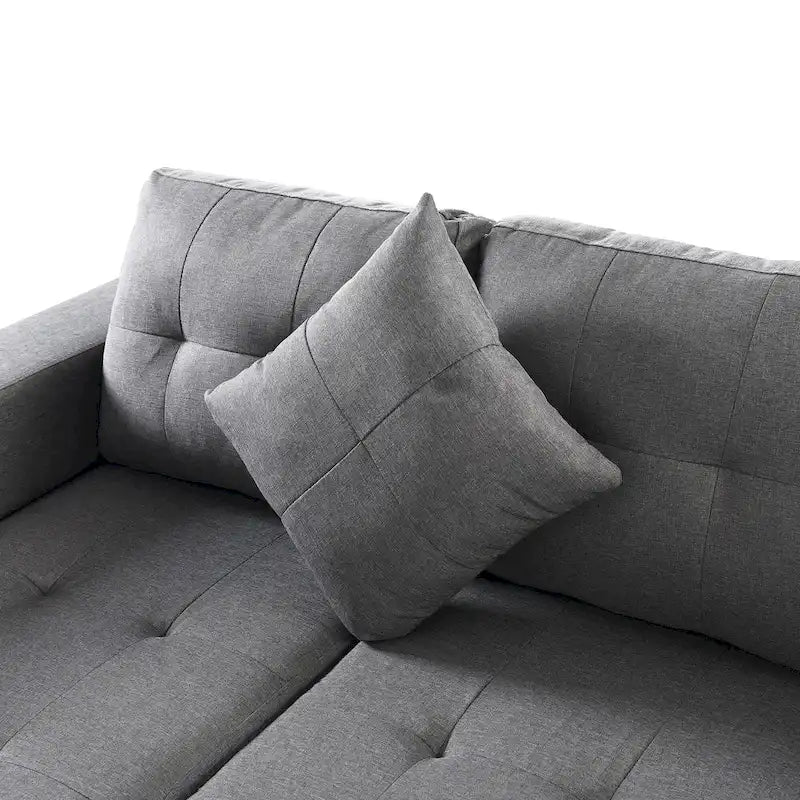 Modern Sectional Sofa Set with Cup Holders and Plush Cushions