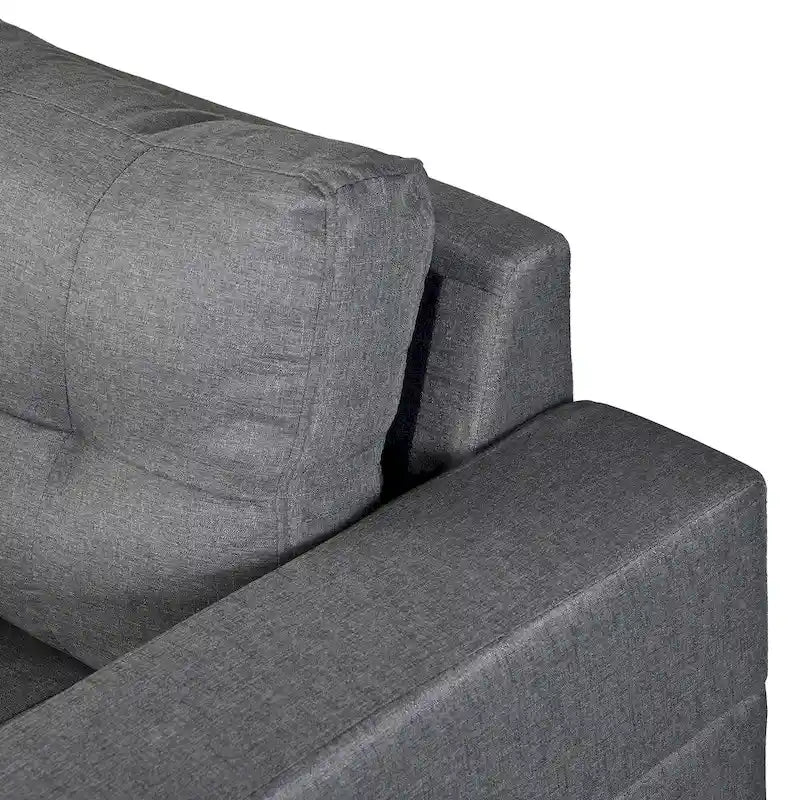 Modern Sectional Sofa Set with Cup Holders and Plush Cushions
