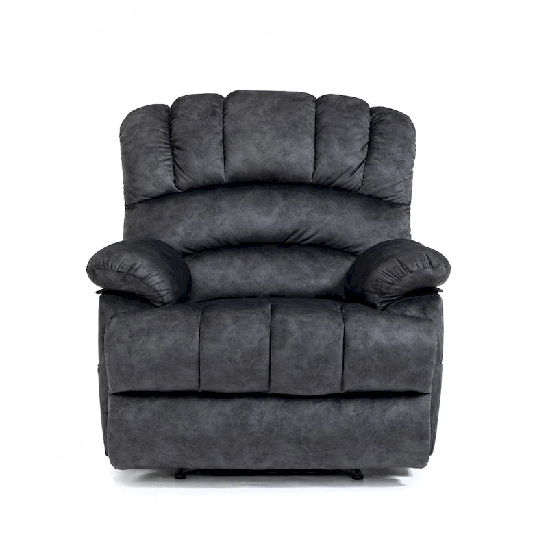 Large Manual Recliner Chair in Fabric for Living Room