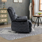 Large Manual Recliner Chair in Fabric for Living Room