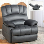 Large Manual Recliner Chair in Fabric for Living Room