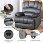 Large Manual Recliner Chair in Fabric for Living Room