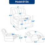 Large Manual Recliner Chair in Fabric for Living Room