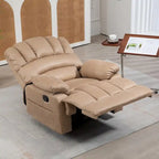 Large Manual Recliner Chair in Fabric for Living Room