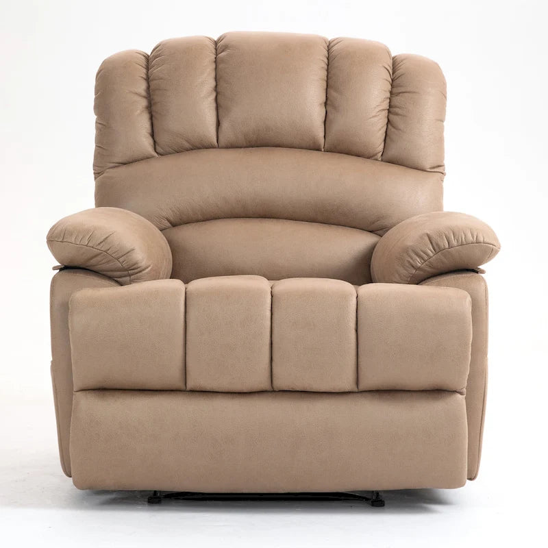Large Manual Recliner Chair in Fabric for Living Room