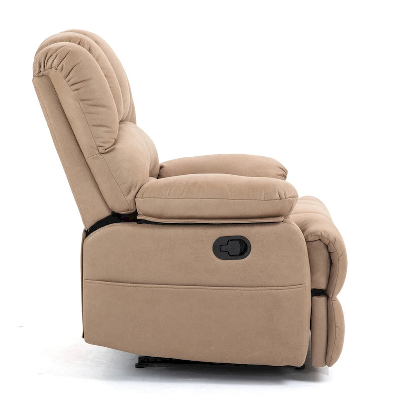 Large Manual Recliner Chair in Fabric for Living Room