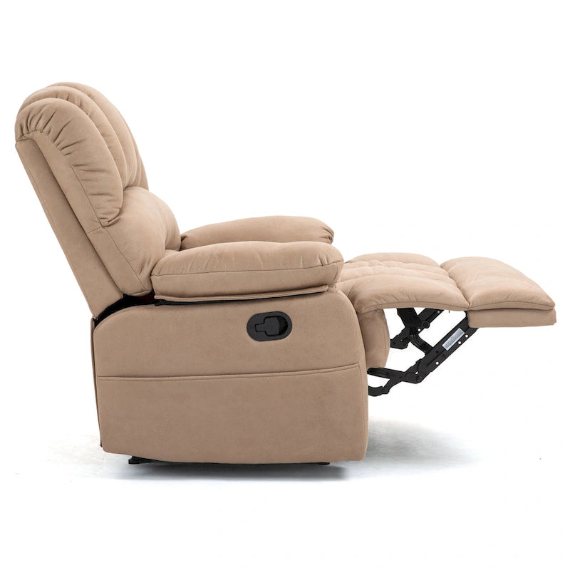 Large Manual Recliner Chair in Fabric for Living Room