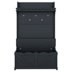 74 3-In-1 Hall Tree Storage Bench and Coat Rack with 5 Hooks, and Anti-Topple Anchor for Entryway