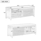 Entryway Shoe Cabinet, Distressed Shutter Storage Bench with Acacia Veneer for Retro Charm for Living Room, Entryway