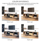 TV Stand with 2 Cabinets and Open Storage Compartment