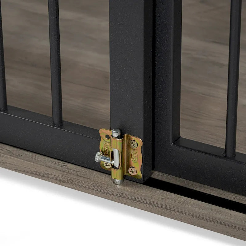 44 Heavy Duty Large Dog Crate Furniture for Large Medium Dog with Lockable Wheels, Wooden Dog Crate Dog Kennel