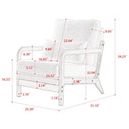 Modern Teddy Fabric Accent Chair, Wood Frame Armchair for Living Room