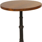 HomeRoots 28 Black And Wood Brown Solid Wood And Iron Round End Table - 28