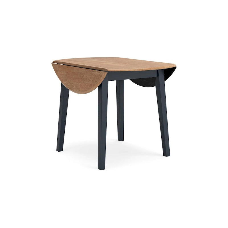 Gasy Dining Table, Extendable 26-42 Inch, Dark Blue, Wood, 2 Leaves