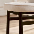 Modern Set of 2 Armless Dining Chairs with Wooden Frame and Upholstered Seat, Suitable for Kitchen, Living Room, and Restaurant