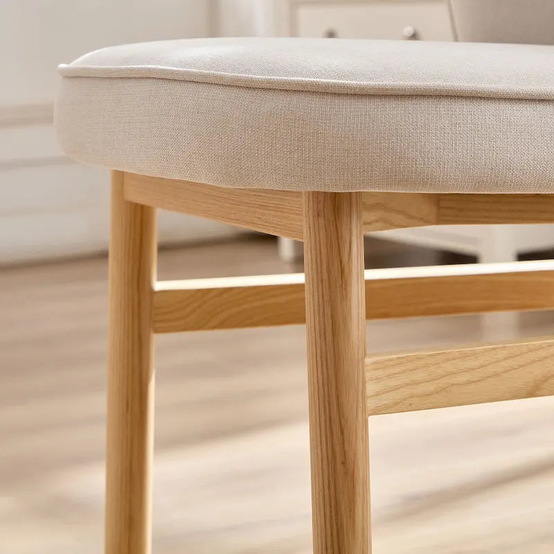 Modern Set of 2 Armless Dining Chairs with Wooden Frame and Upholstered Seat, Suitable for Kitchen, Living Room, and Restaurant