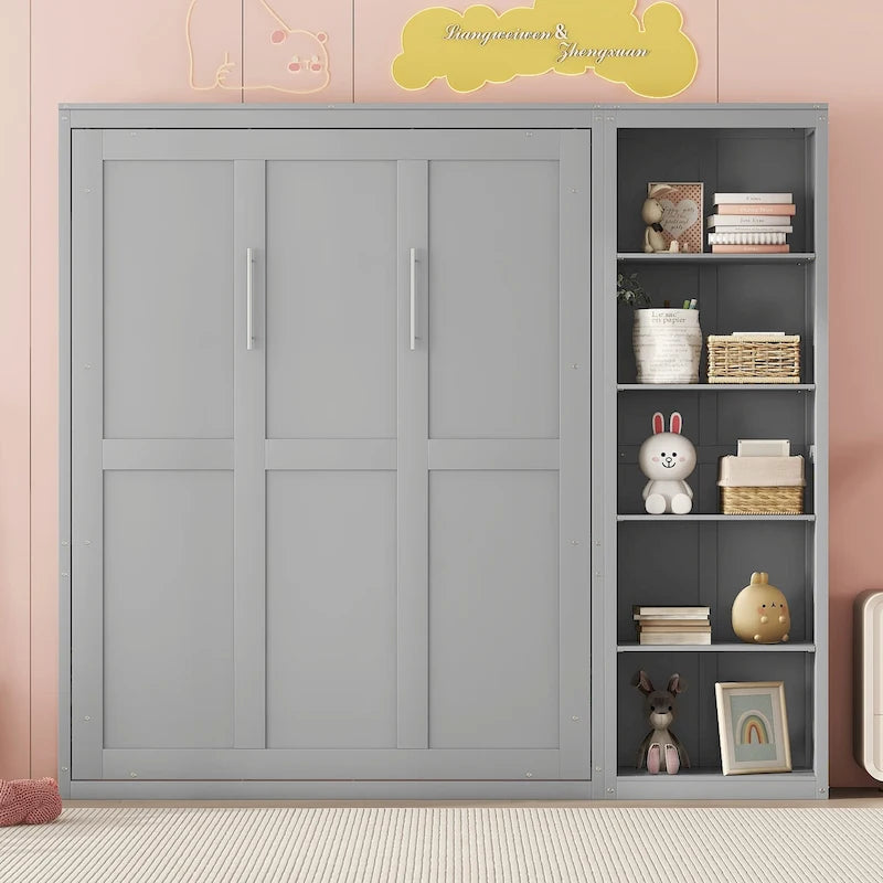 Full Size Murphy Bed Wall Bed with Shelves