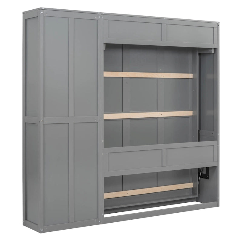 Full Size Murphy Bed Wall Bed with Shelves