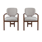 Christopher Knight Home - Harper Mordern Upholstered Rubberwood Arm Dining Chairs (Set of 2)