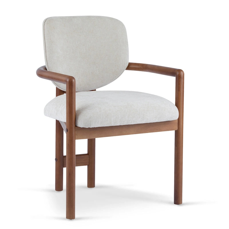 Christopher Knight Home - Harper Mordern Upholstered Rubberwood Arm Dining Chairs (Set of 2)