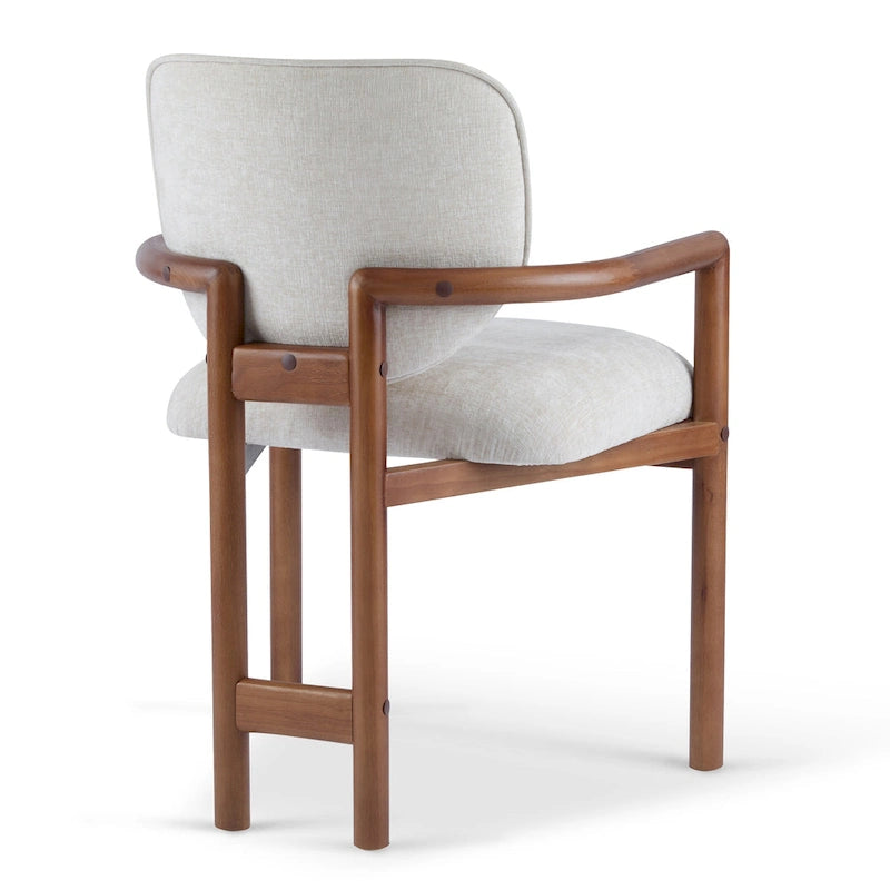 Christopher Knight Home - Harper Mordern Upholstered Rubberwood Arm Dining Chairs (Set of 2)