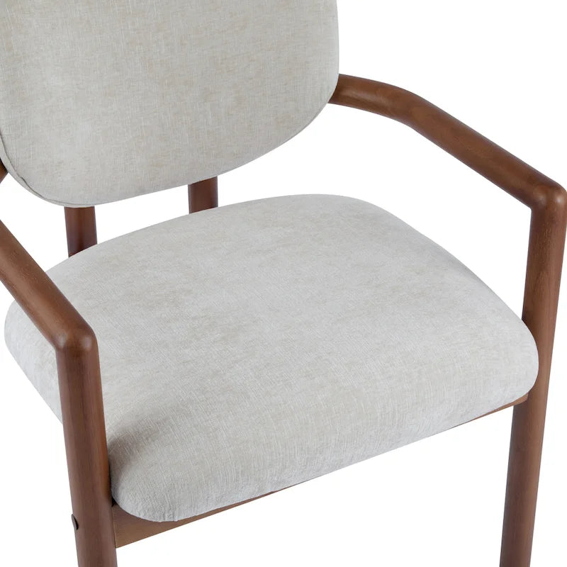 Christopher Knight Home - Harper Mordern Upholstered Rubberwood Arm Dining Chairs (Set of 2)