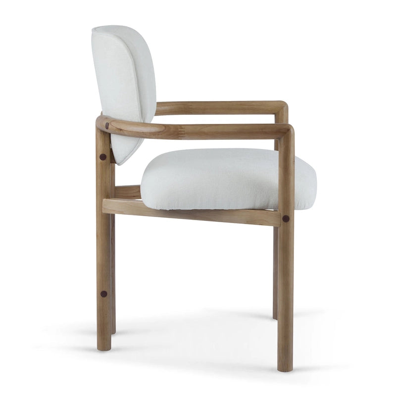 Christopher Knight Home - Harper Mordern Upholstered Rubberwood Arm Dining Chairs (Set of 2)