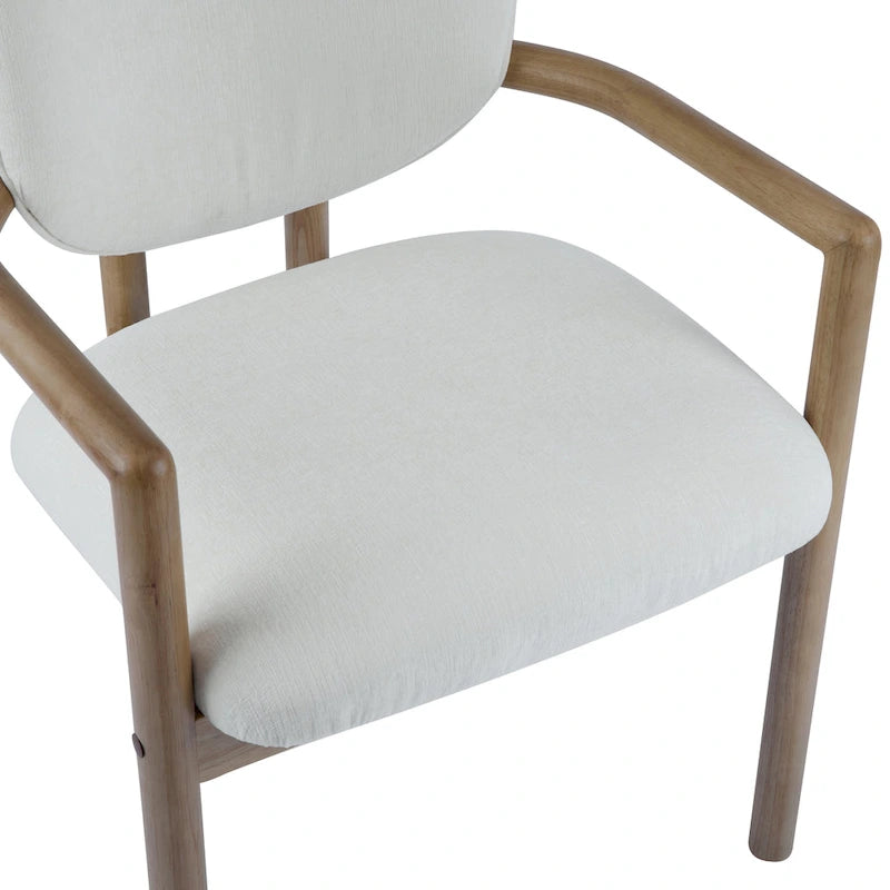 Christopher Knight Home - Harper Mordern Upholstered Rubberwood Arm Dining Chairs (Set of 2)