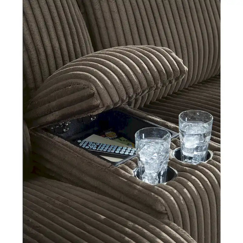 Signature Design by Ashley Top Tier Brown 6-Piece Reclining Sectional with Chaise - 147W x 134D x 41H