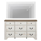 WAMPAT 53.5 Wide Farmhouse White Dresser TV Stand with Curved Edge Design and Wide Chests of Drawers