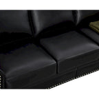 3-pieces Mid-Century Modern Faux Leather Sofa Set with Storage, 1+2+3 Seater